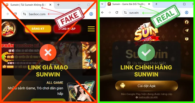 Link chuẩn của Sun.win luôn dẫn tới giao diện quen thuộc và có chứng chỉ bảo mật HTTPS.